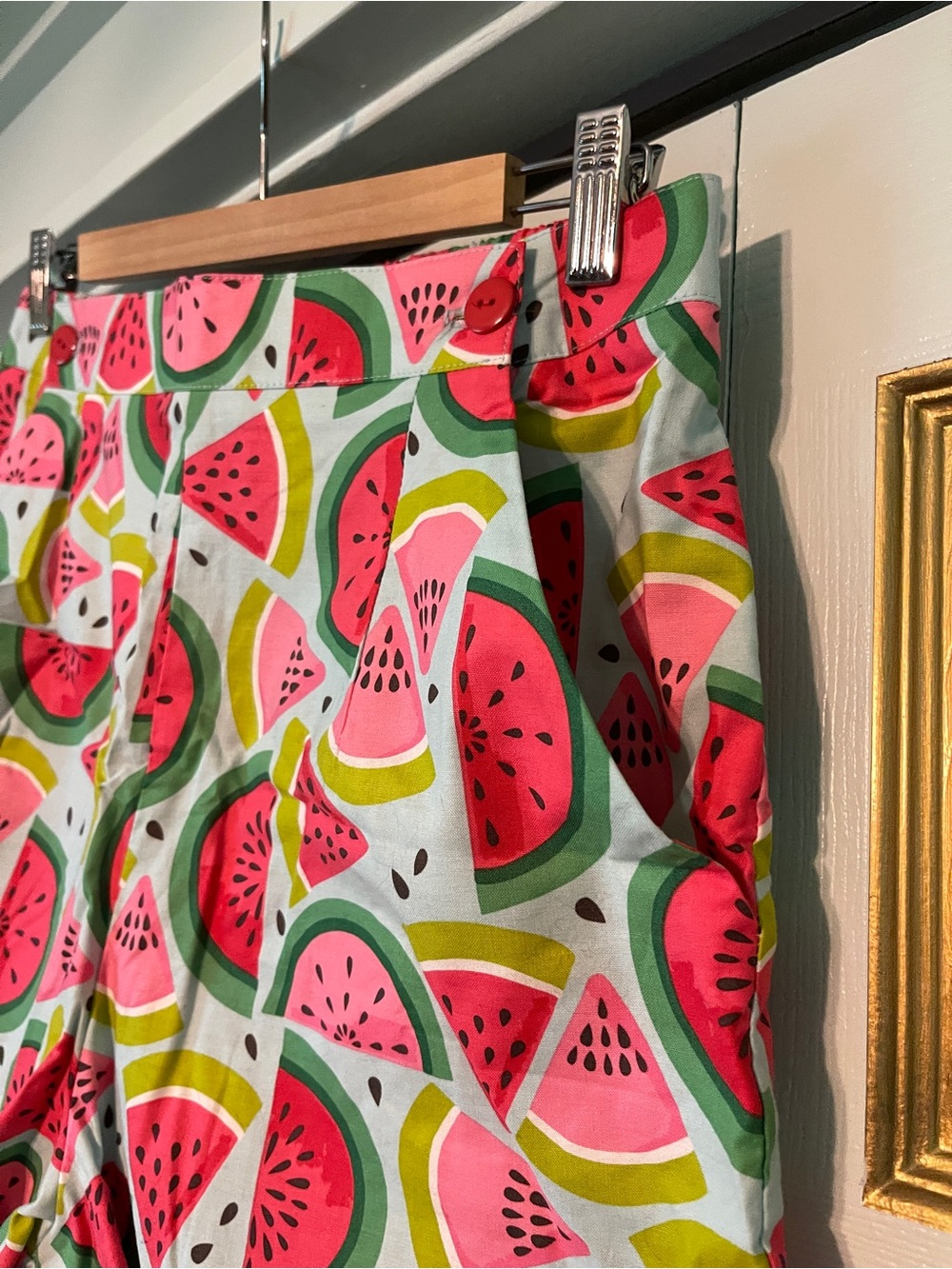 Retrolicious Women’s Pink Watermelon Print Casual Shorts - Picture 3 of 5